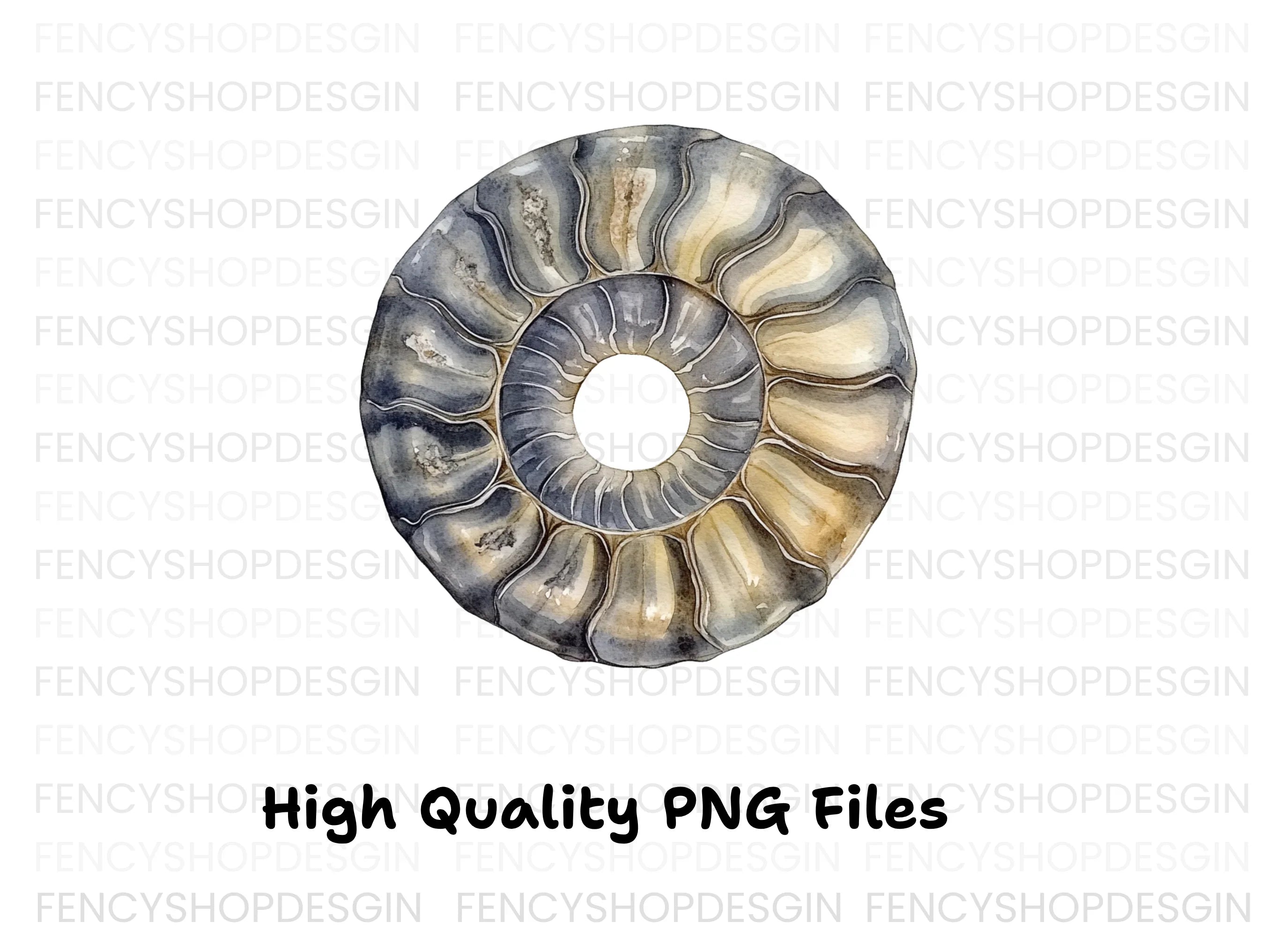 Ammonite Fossil Shells Clipart Bundle