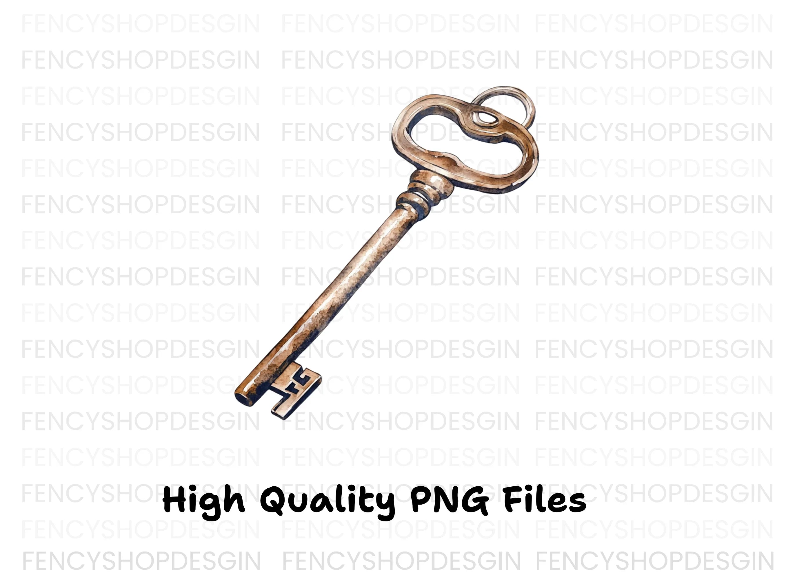 Ornate Antique Key Clipart Bundle