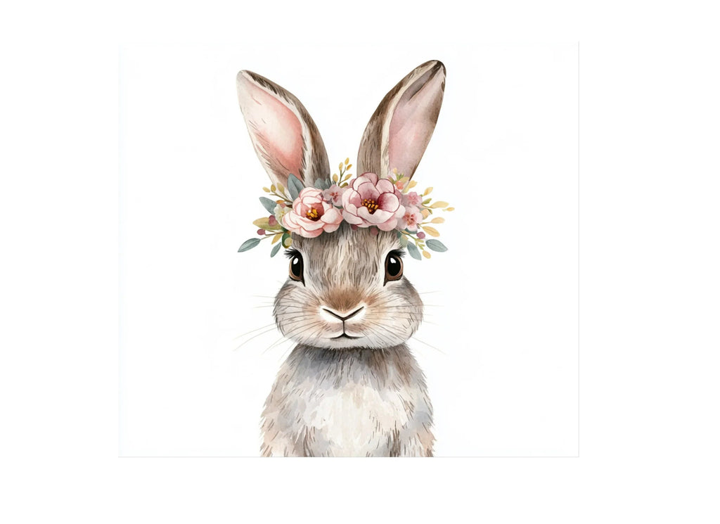 Bunny Faces with Flower Crowns Clipart Bundle