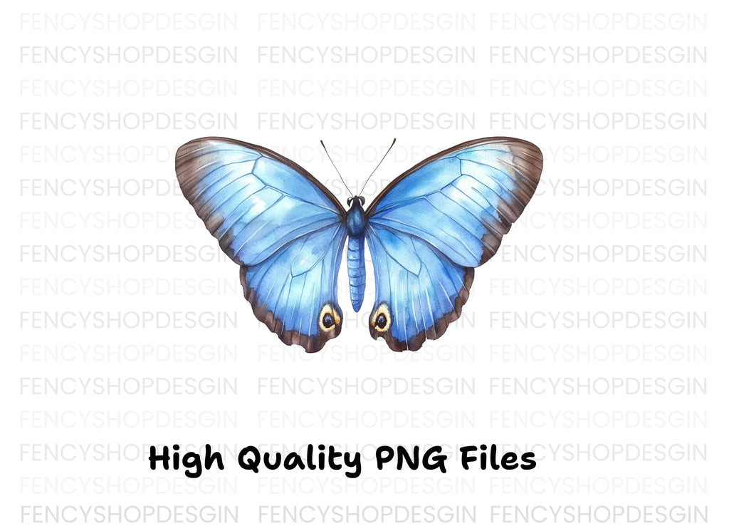 Blue Butterfly Clipart Bundle