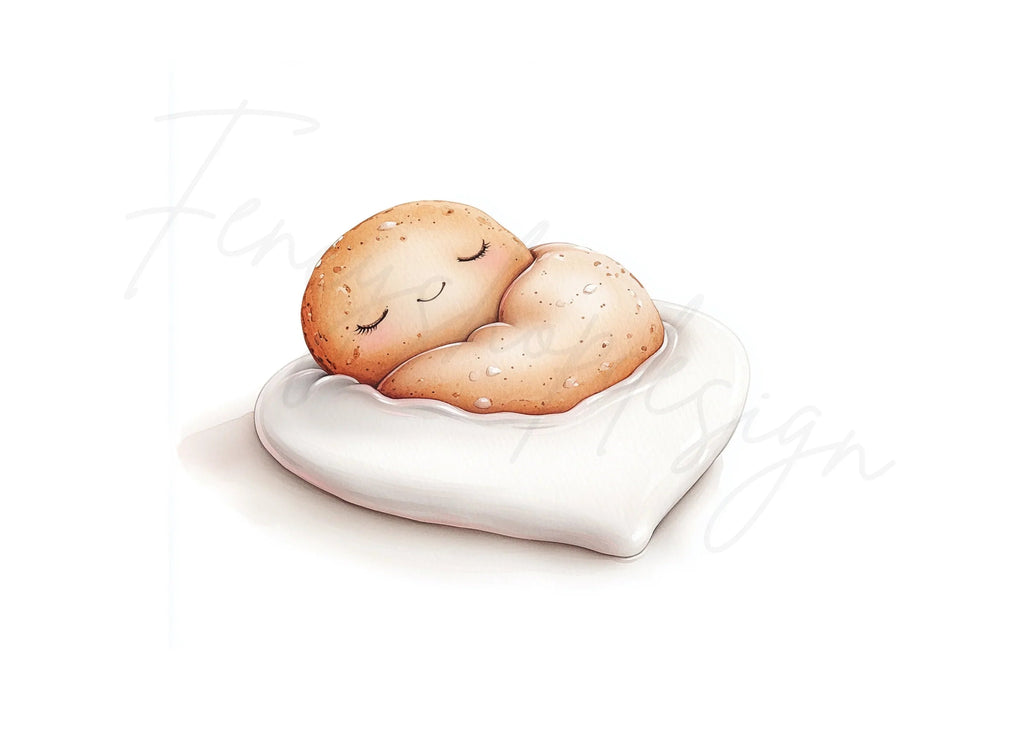 Sleeping Cookie in Heart Clipart Bundle