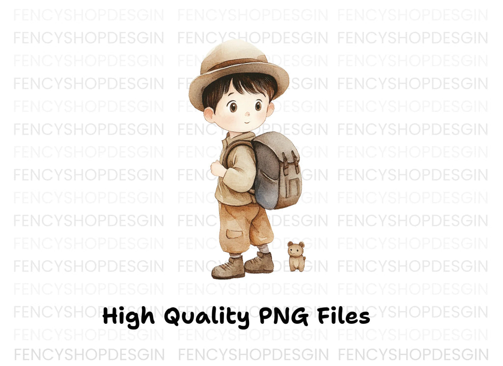 Cute Boy Explorer Clipart Bundle
