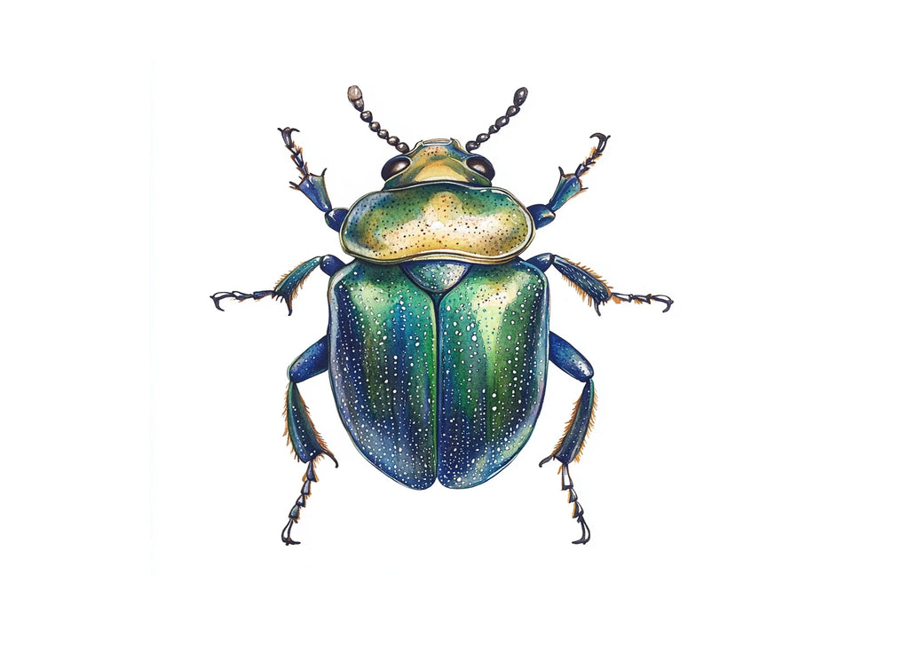 Shiny Green Beetle Clipart Bundle