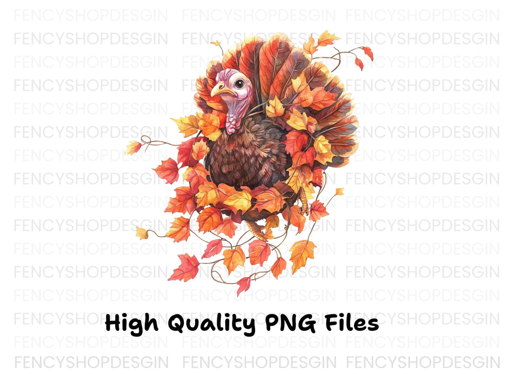 Thanksgiving Turkey Autumn Leaves Clipart Bundle