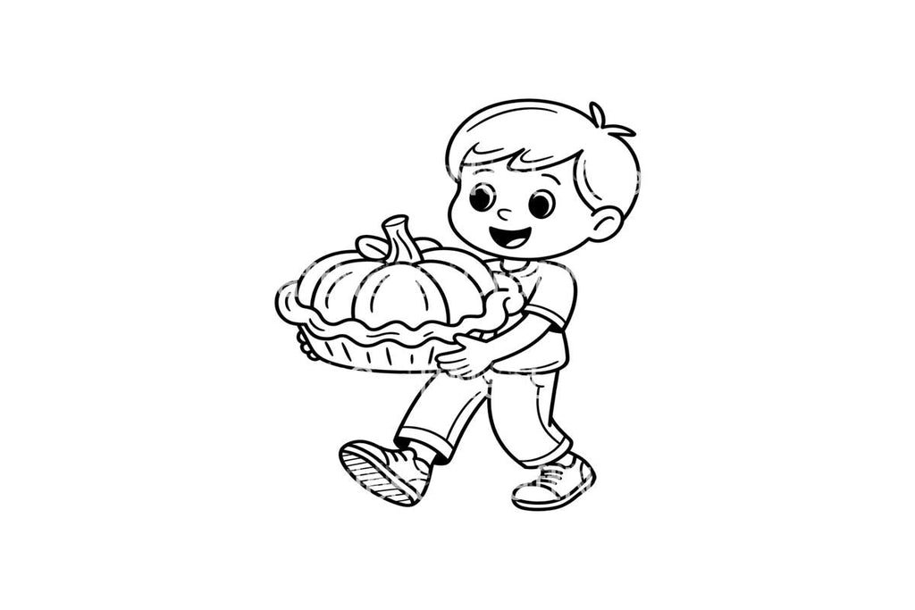Thanksgiving Boy with Turkey Coloring Books