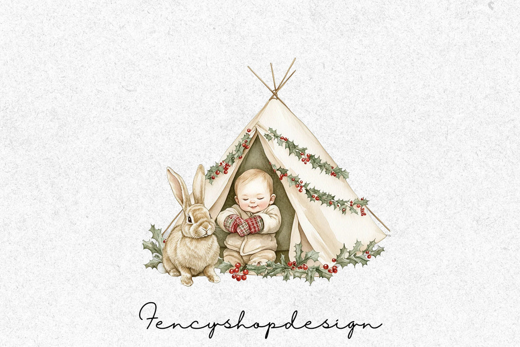 Winter Baby Animals Clipart Bundle