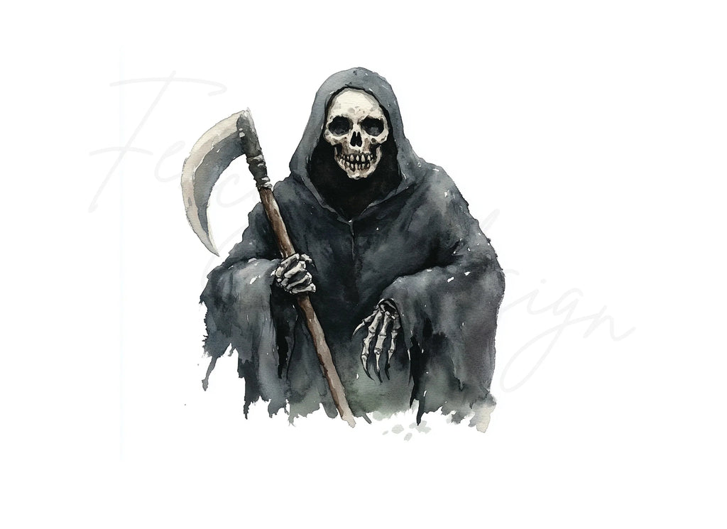 Grim Reaper Scythe Clipart Bundle