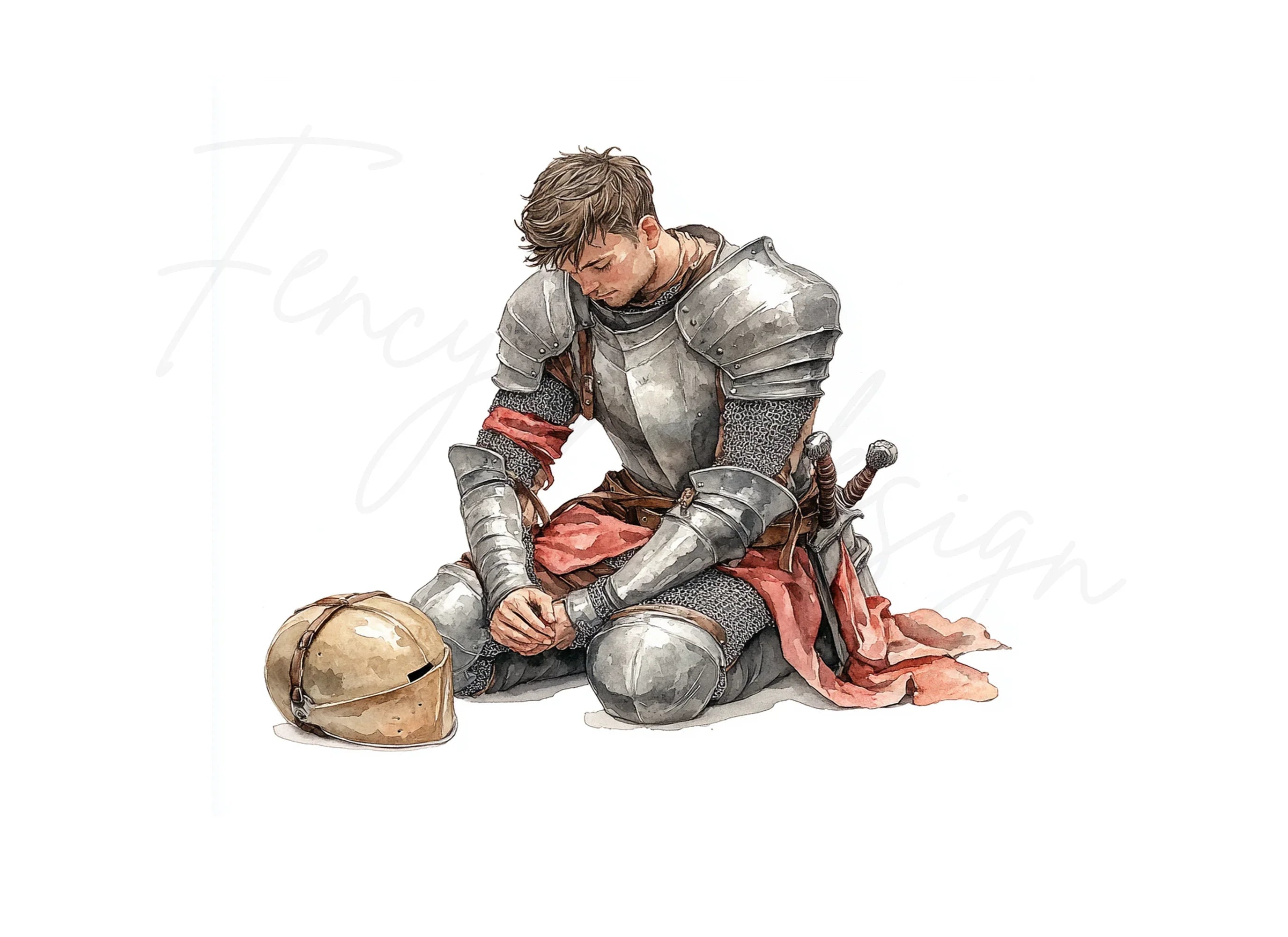 Knight in Distress Clipart Bundle