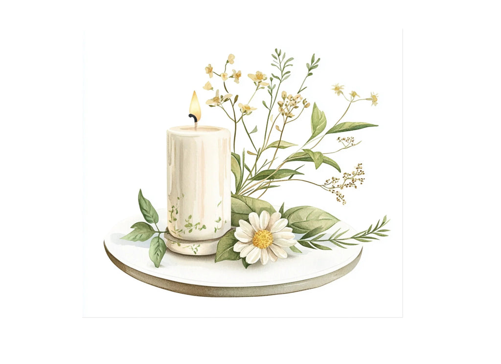 Candle Floral Clipart Bundle
