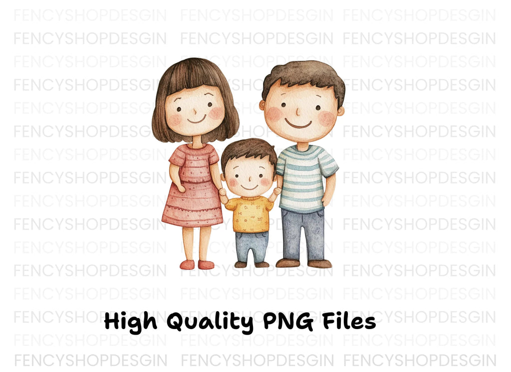 Happy Family Illustration Clipart Bundle