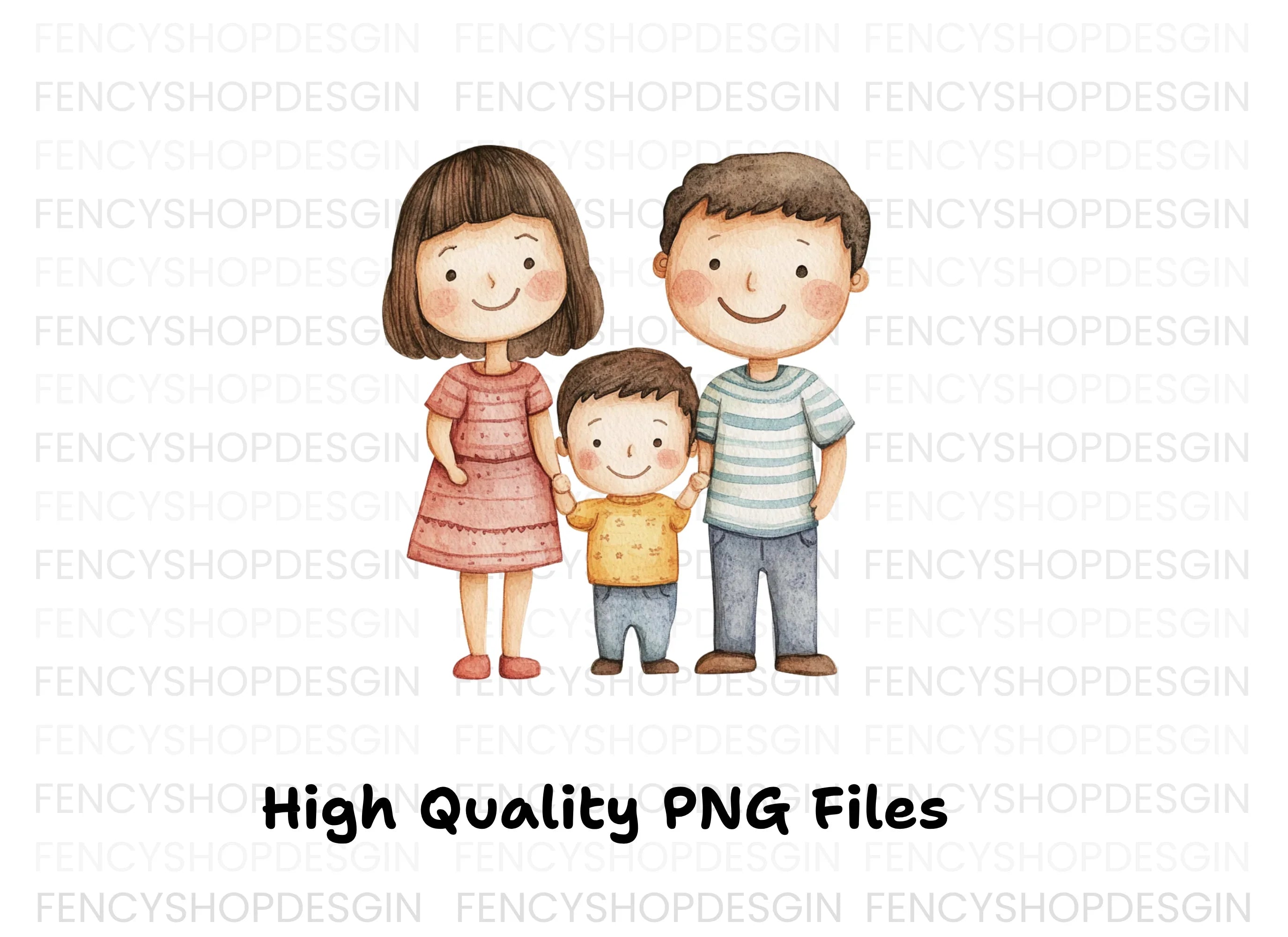 Happy Family Illustration Clipart Bundle