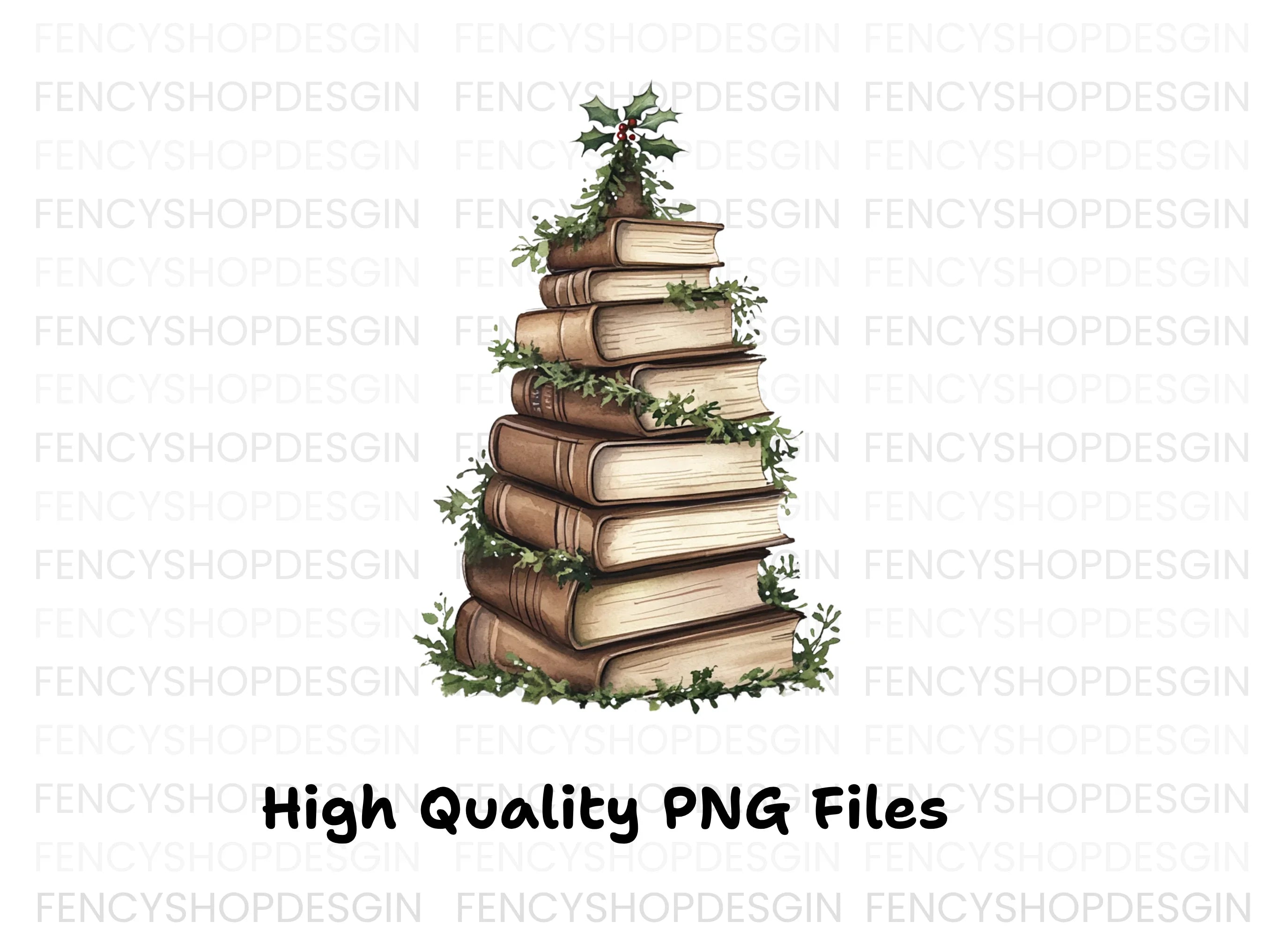 Christmas Book Tree Clipart Bundle