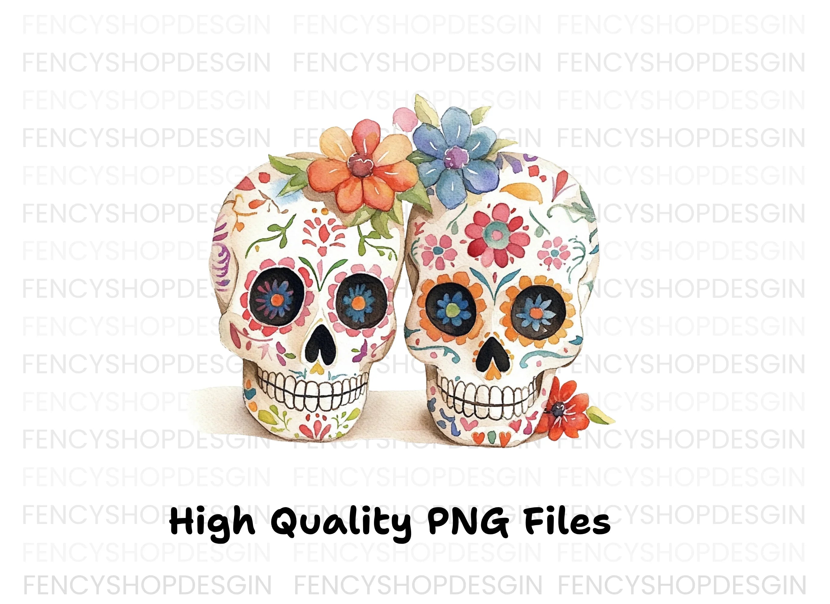 Sugar Skull Couples Clipart Bundle