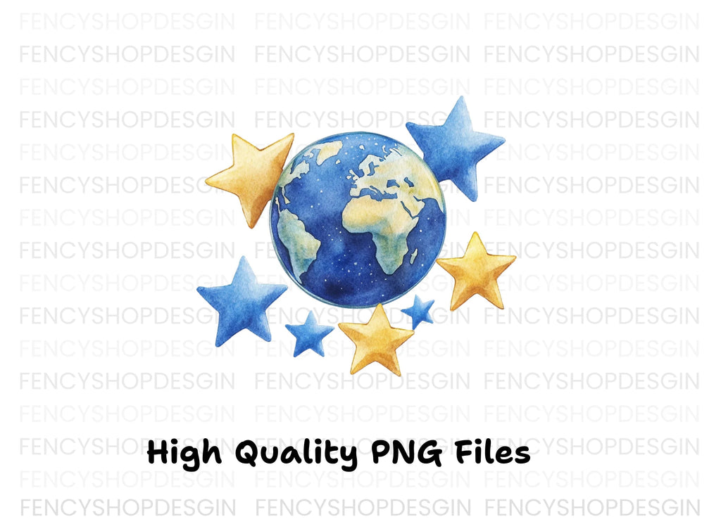 Earth and Stars Clipart Bundle