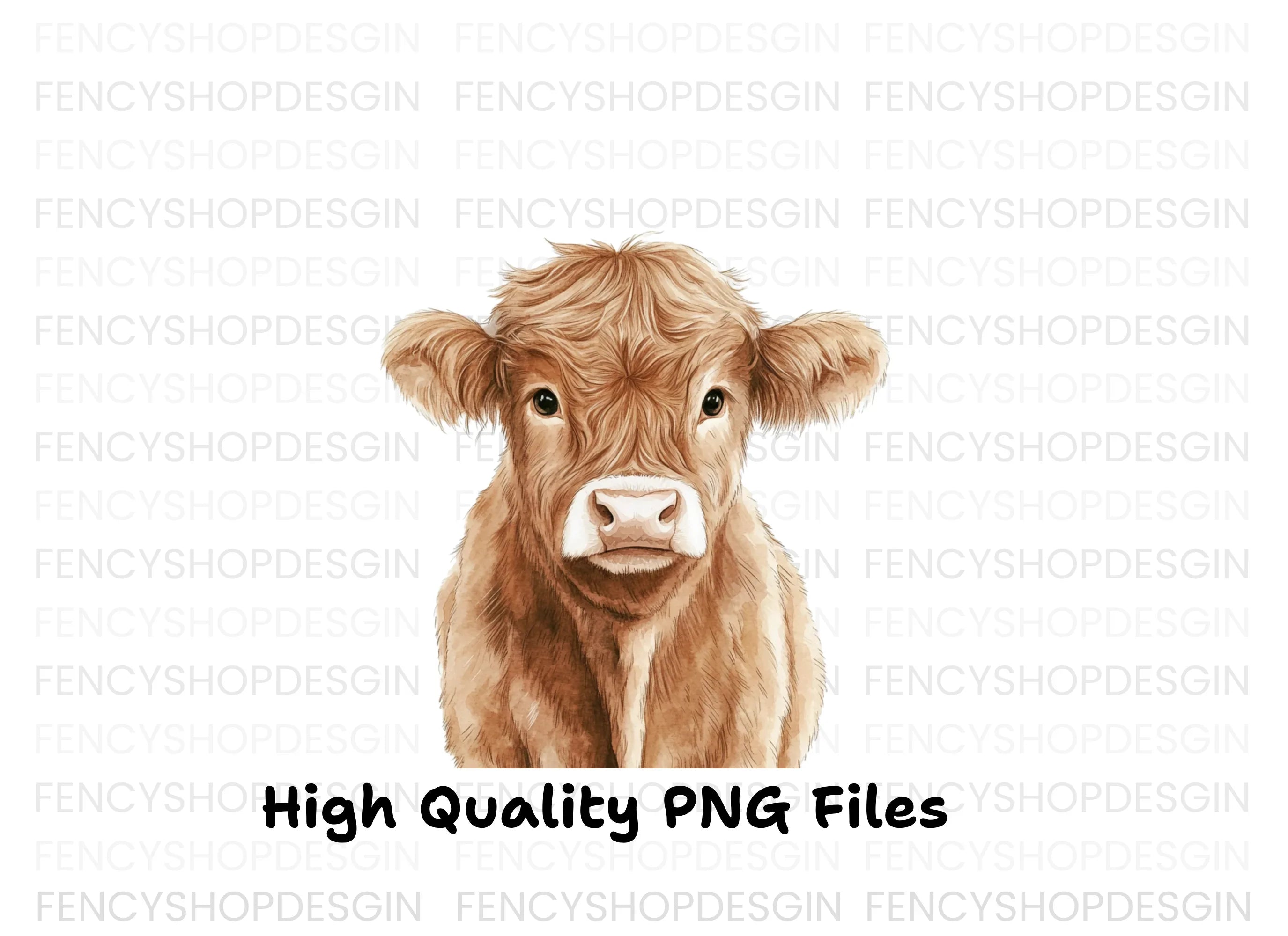 Highland Cow Faces Clipart Bundle