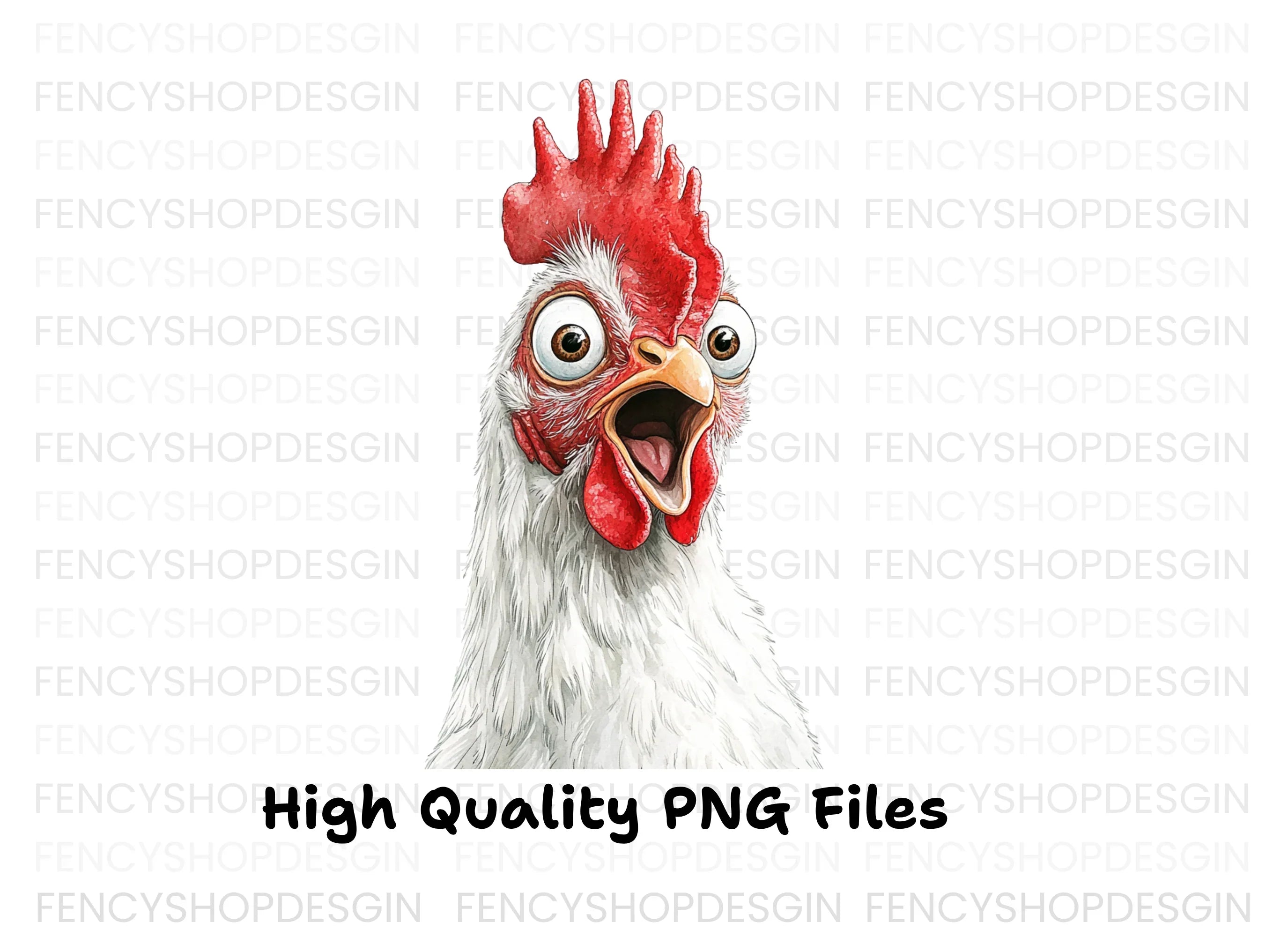 Funny Chicken Faces Clipart Bundle
