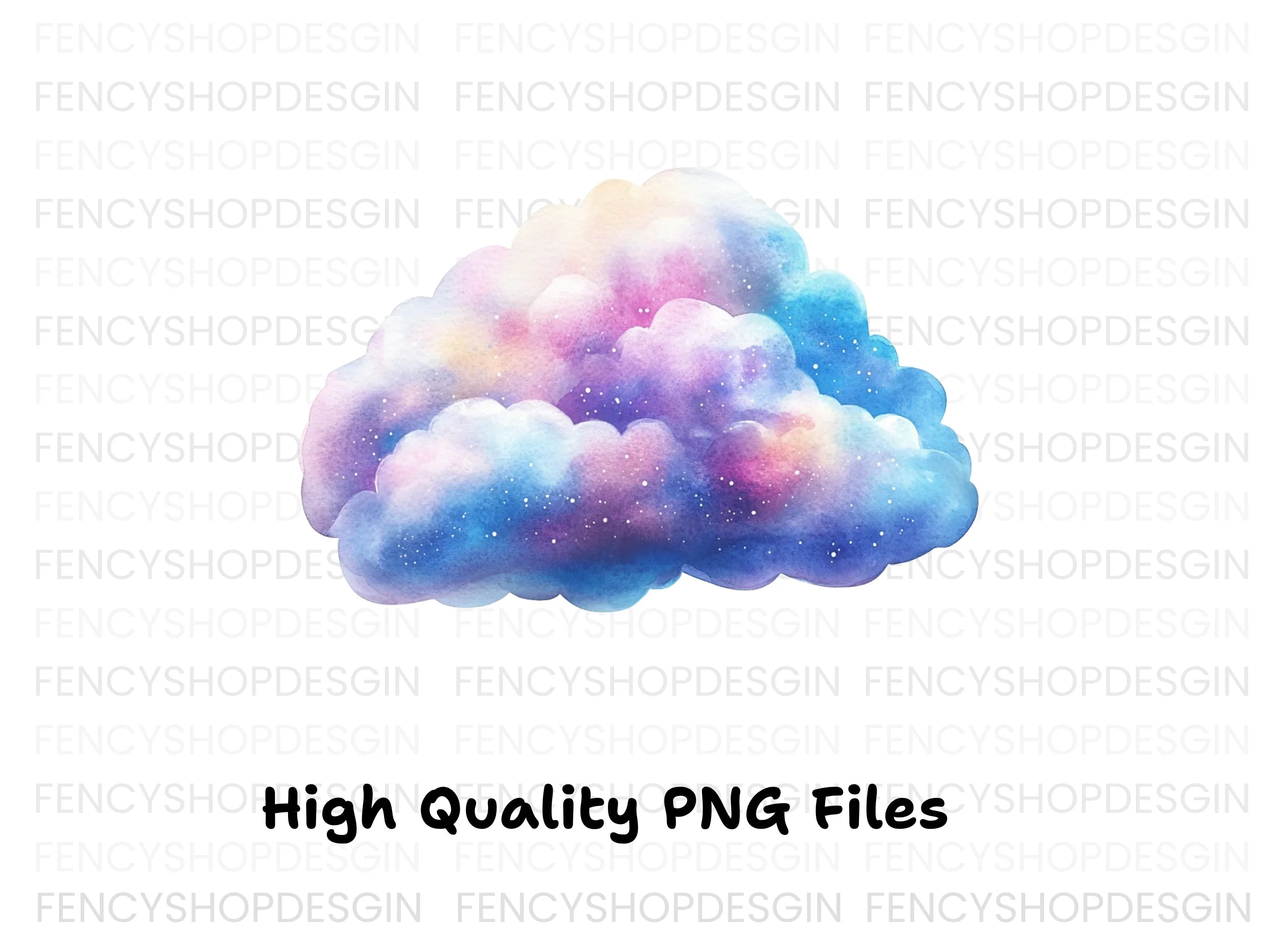 Galaxy Clouds Clipart Bundle
