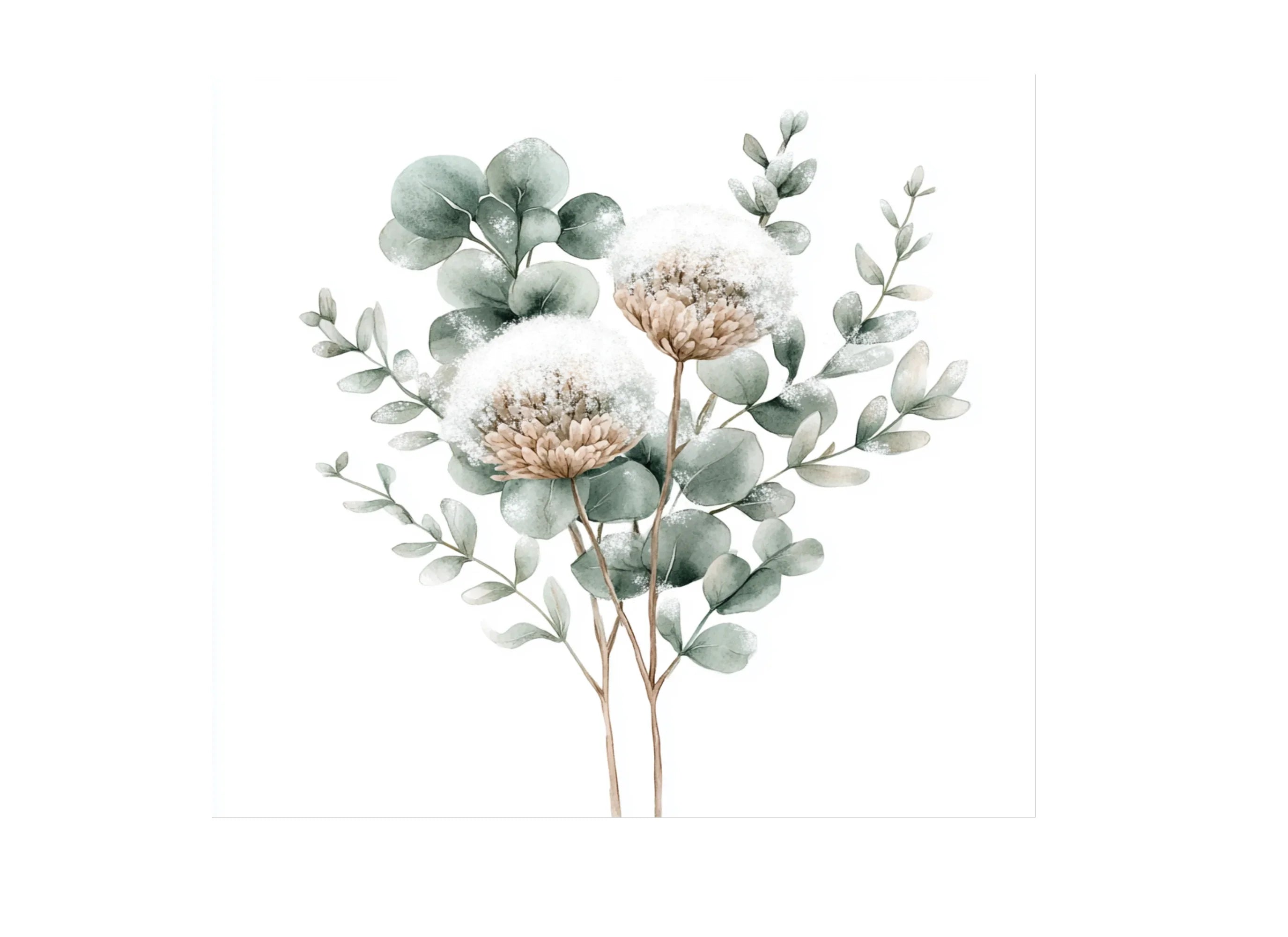 Eucalyptus Winter Flower Clipart Bundle