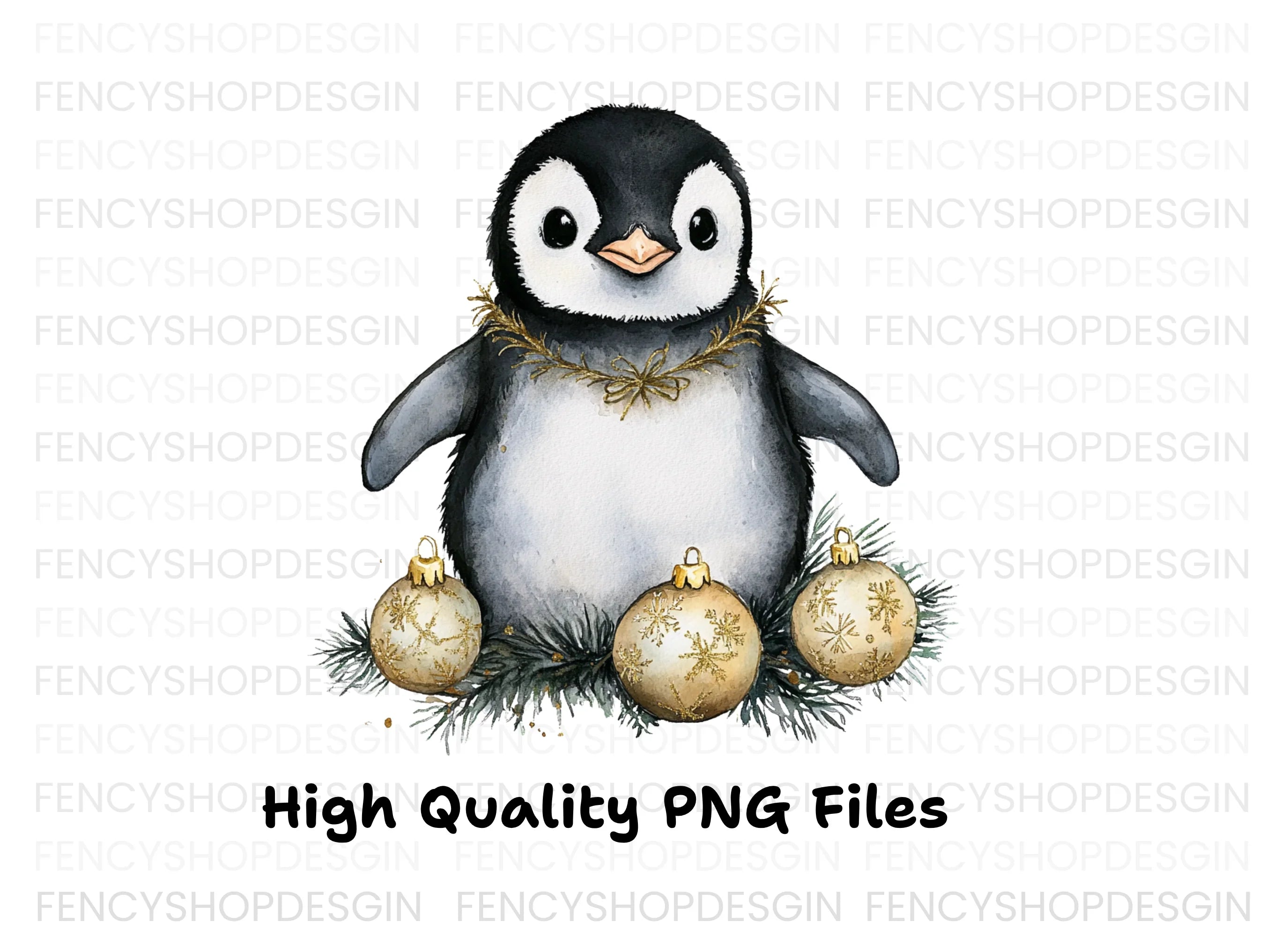 Adorable Christmas Penguin Clipart Bundle