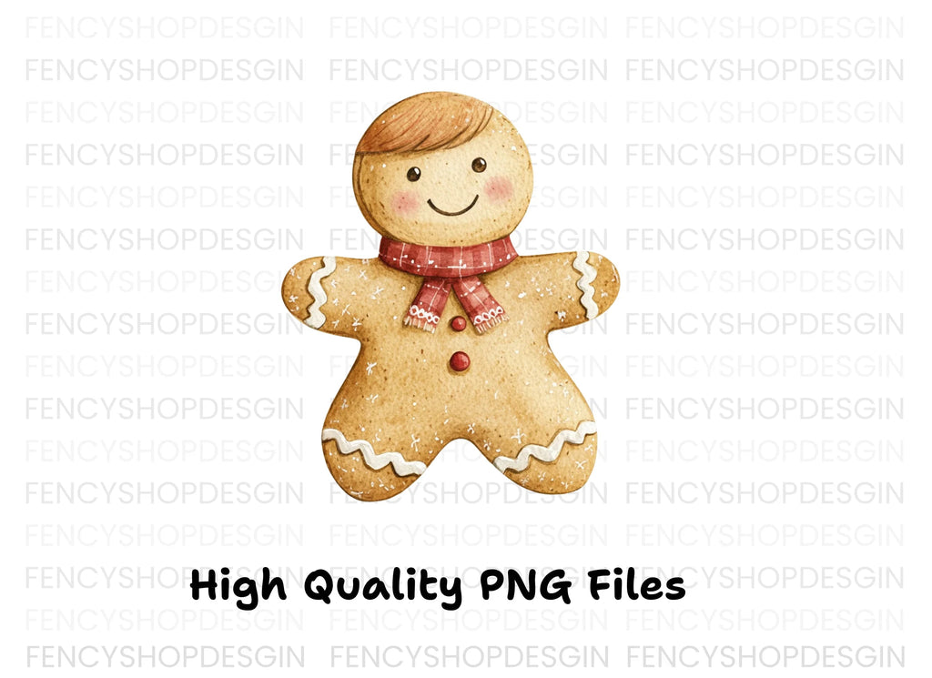 Gingerbread Man with Scarf Clipart Bundle