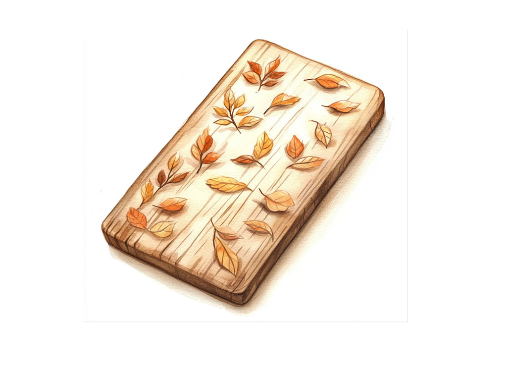 Autumn Leaves Wooden Boards Clipart Bundle