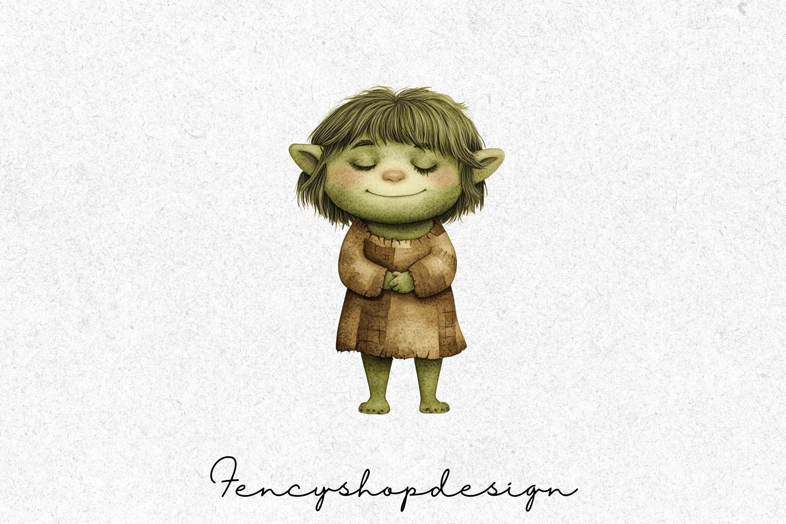 Adorable Fantasy Goblins & Trolls Clipart Bundle
