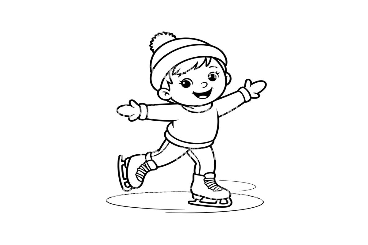 Winter Ice Skating Kids Coloring Books