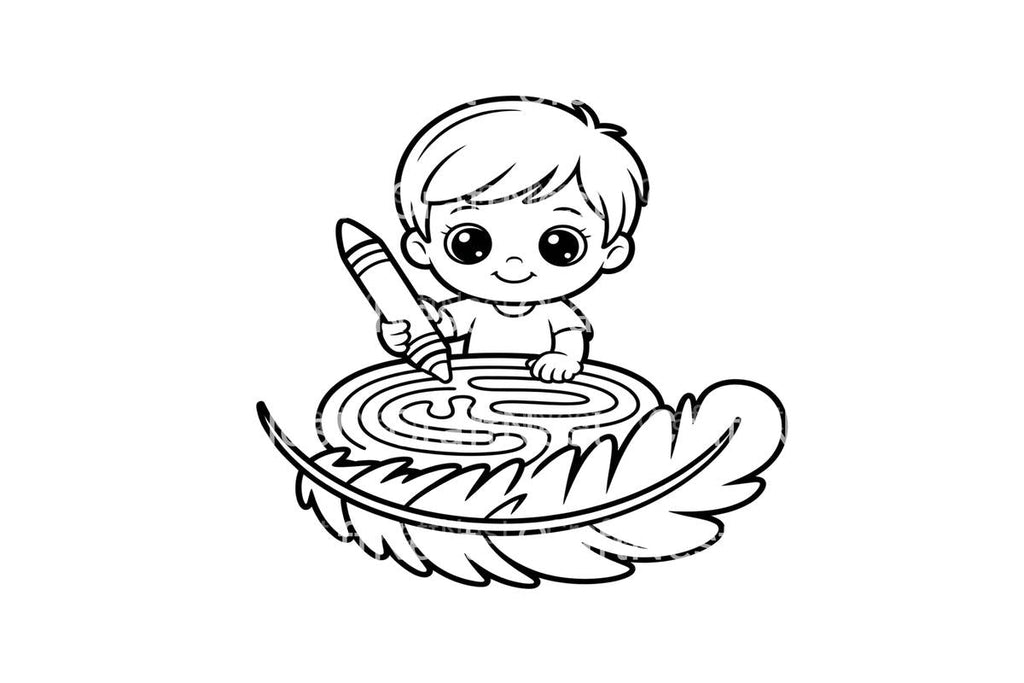 Feather Maze Adventure Coloring Books