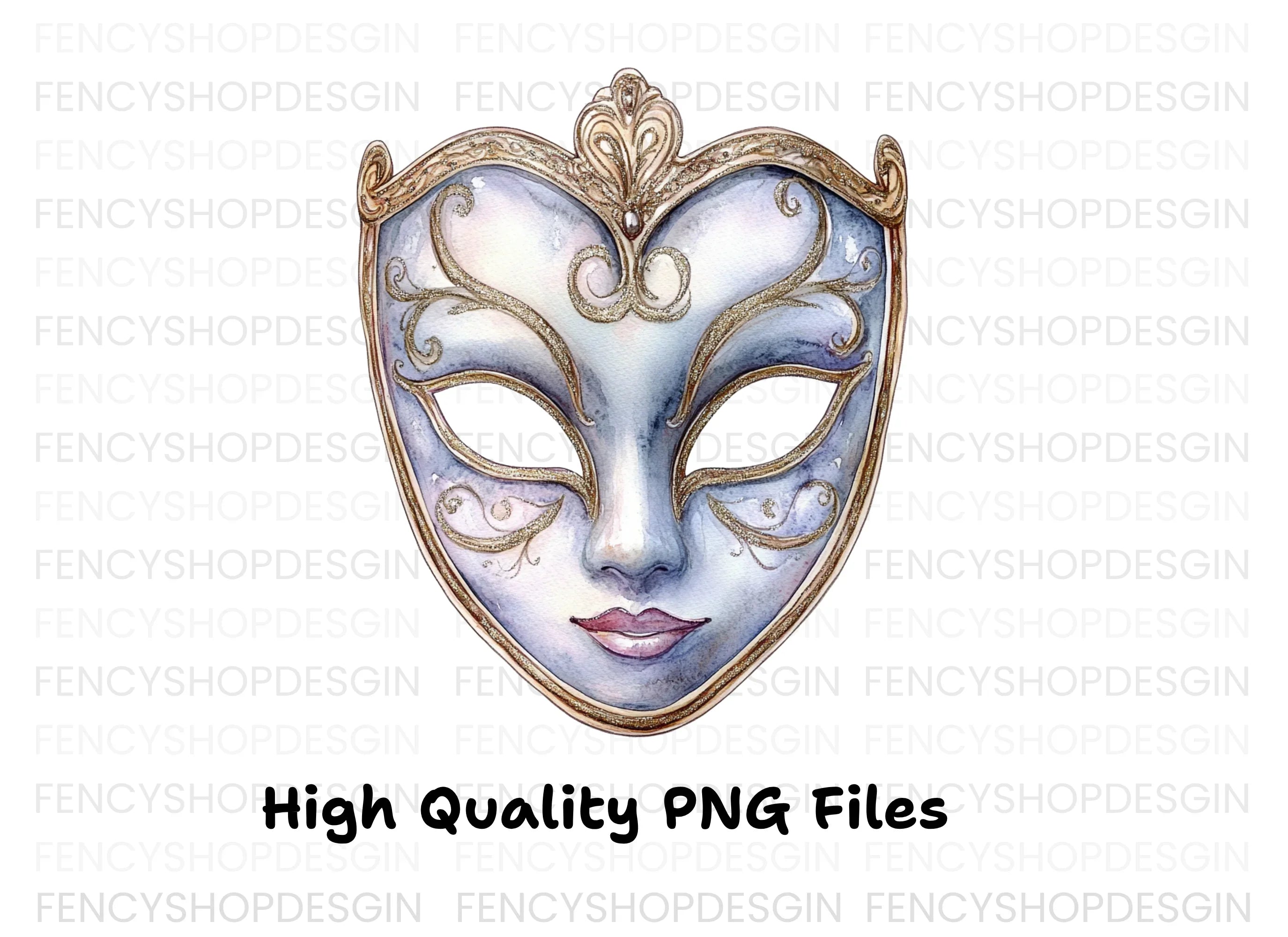 Elegant Venetian Mask Clipart Bundle