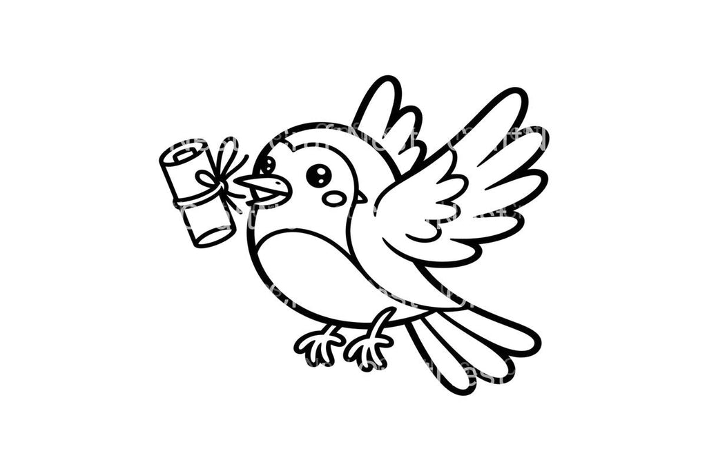 Christmas Birds with Letters Coloring Books
