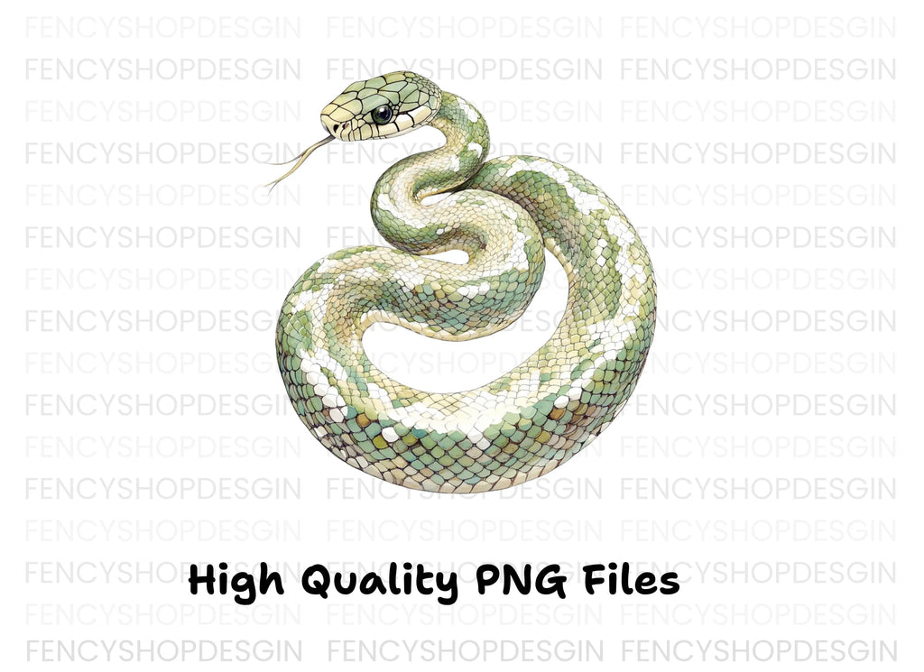Green Tree Python Clipart Bundle