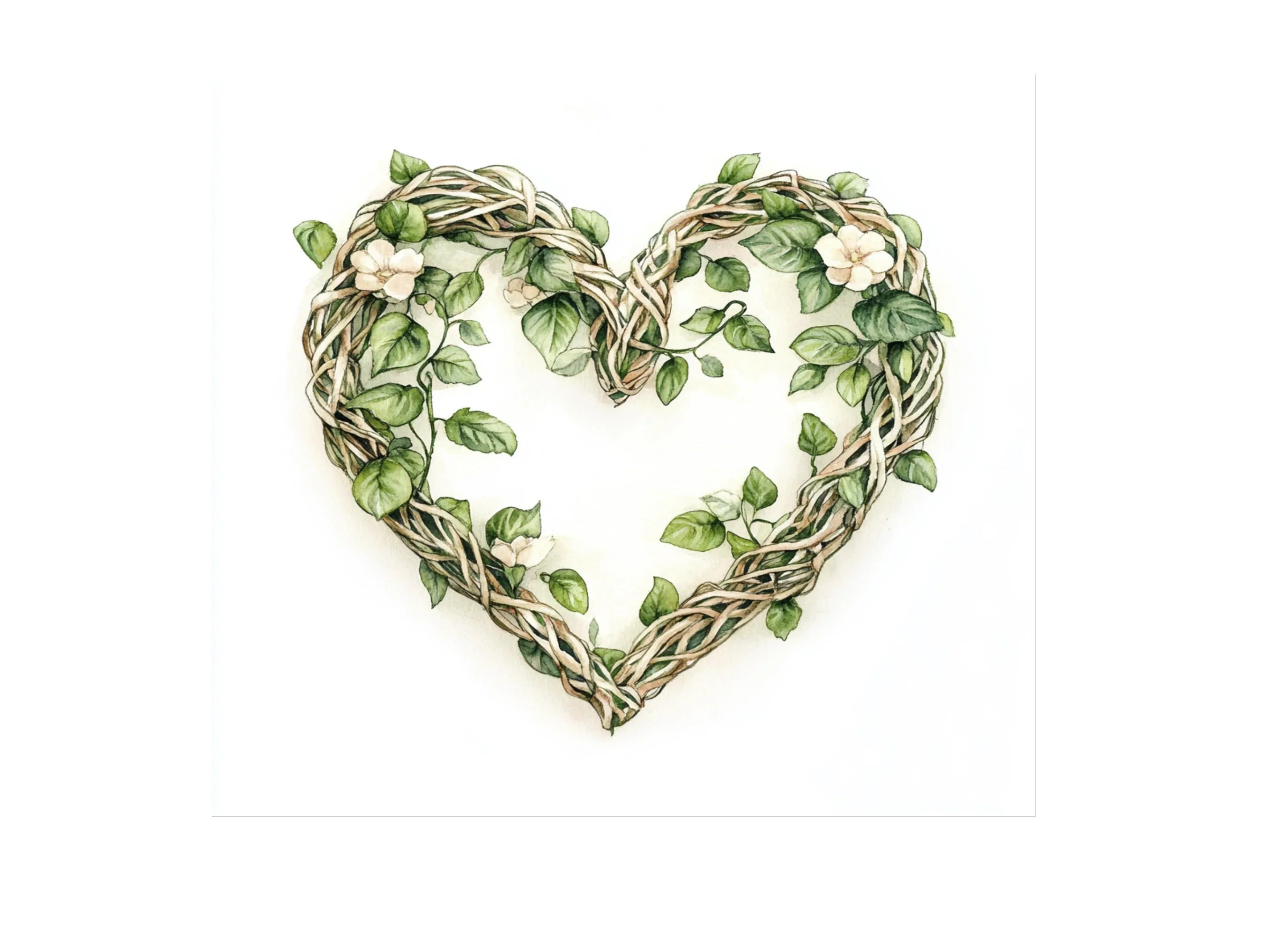 Floral Vine Heart Wreaths Clipart Bundle