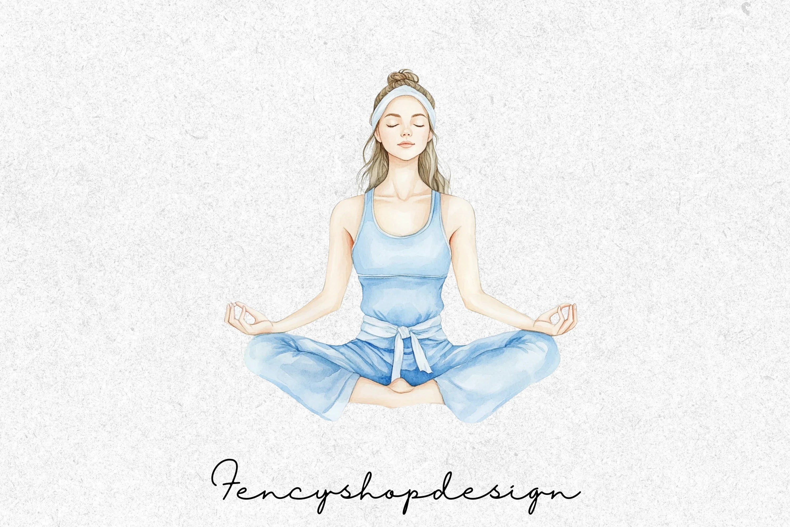 Mindful Women Yoga Poses Clipart Bundle