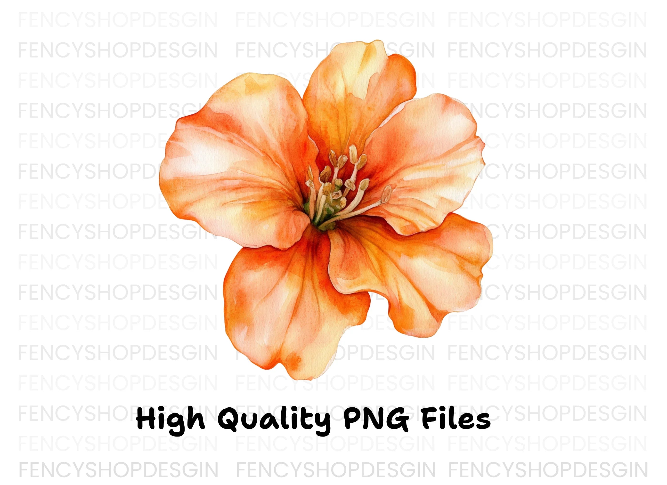Vibrant Orange Flower Clipart Bundle