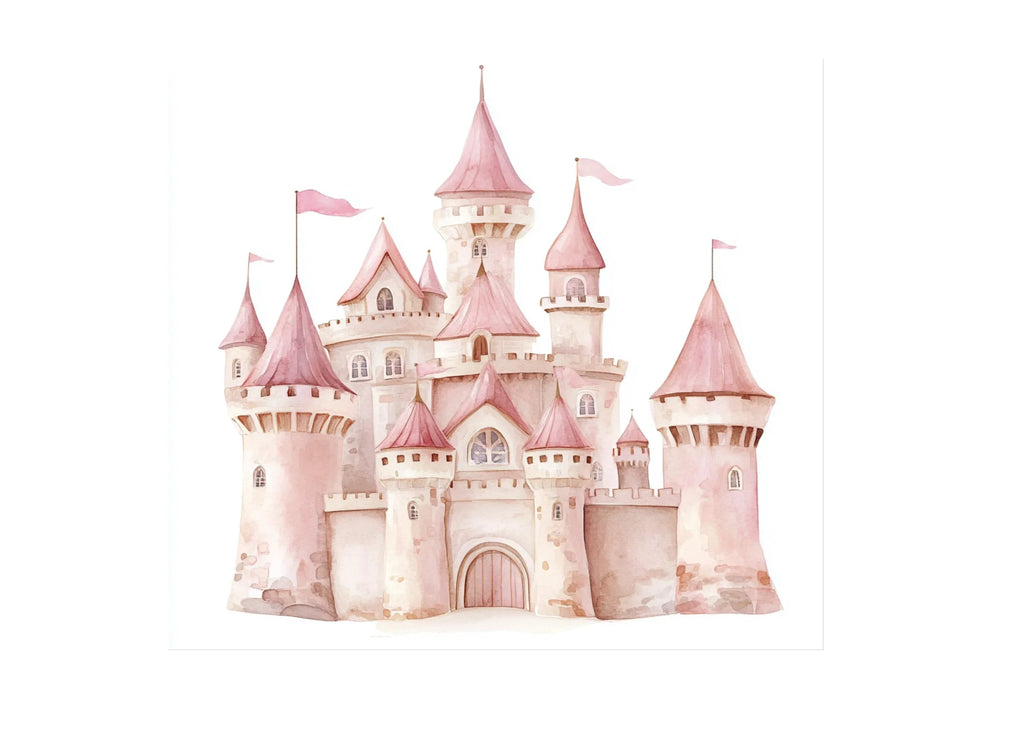 Pink Princess Castle Clipart Bundle