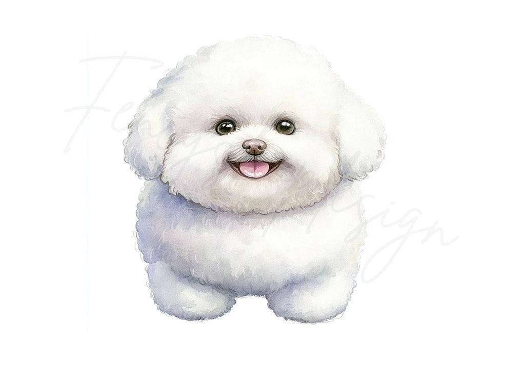 Cute Bichon Frise Puppy Clipart Bundle