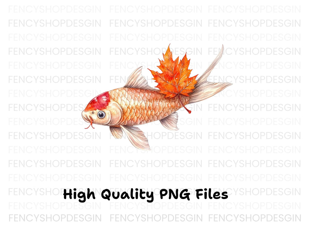 Autumn Koi Fish Clipart Bundle