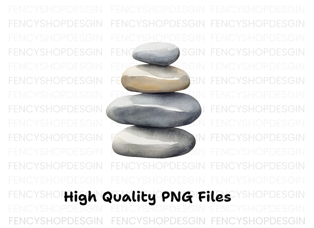 Hand Painted Rock Stacks Clipart Bundle