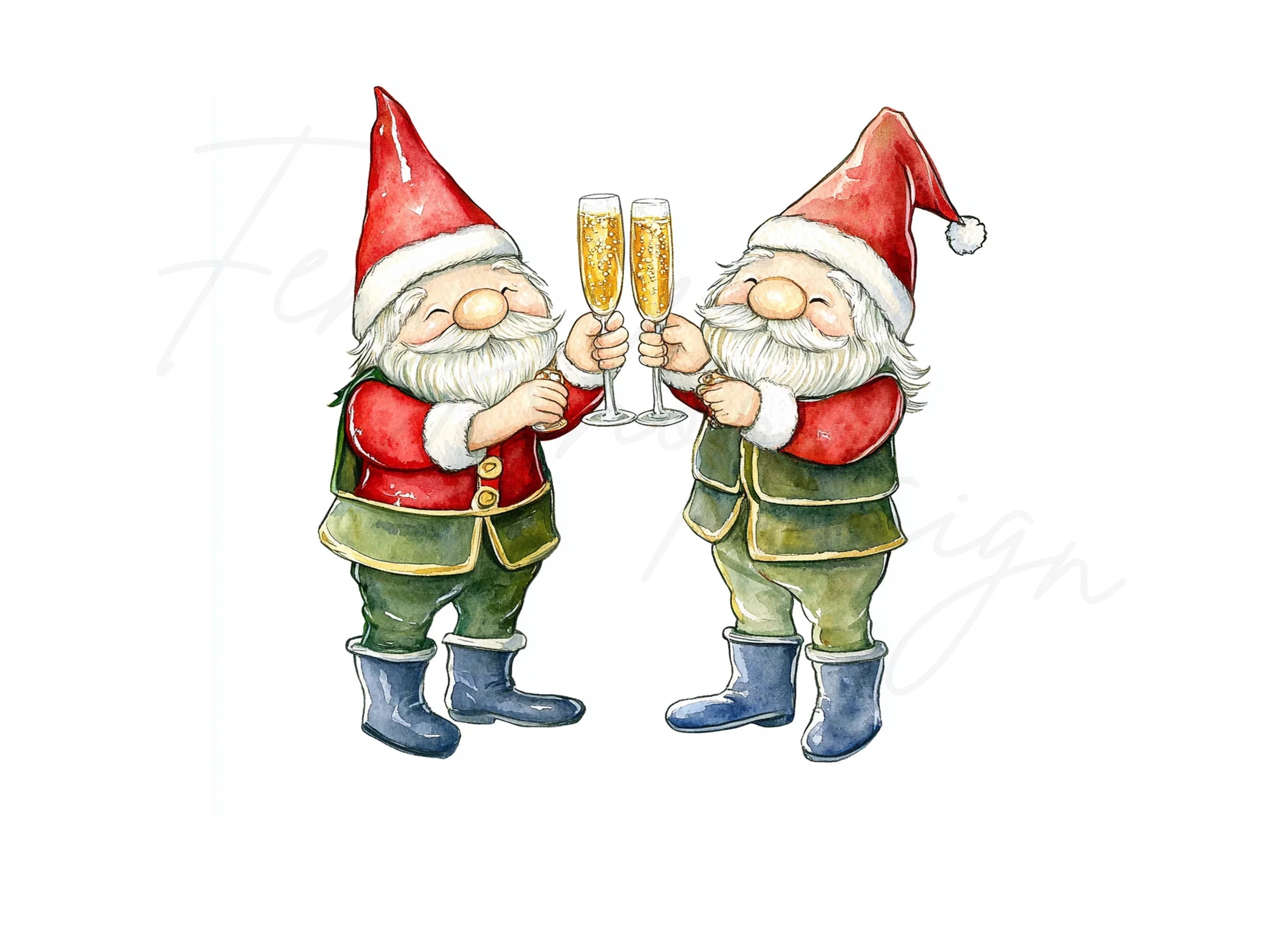 Gnomes Toasting Clipart Bundle