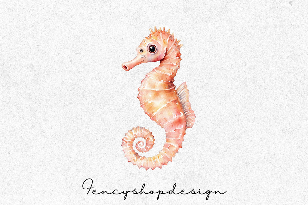 Cute Seahorse Clipart Bundle
