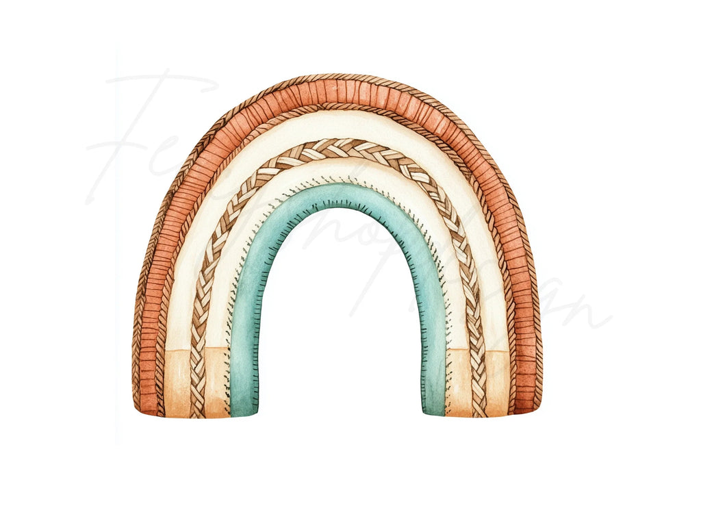Boho Rainbow Clipart Bundle