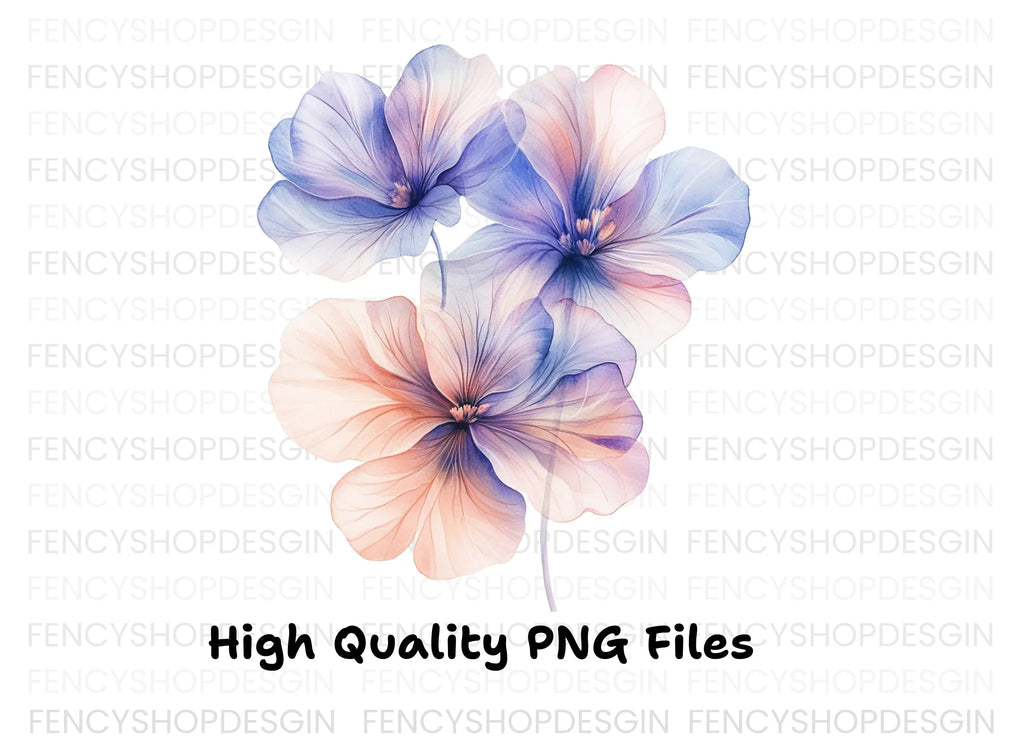 Translucent Floral Clipart Bundle