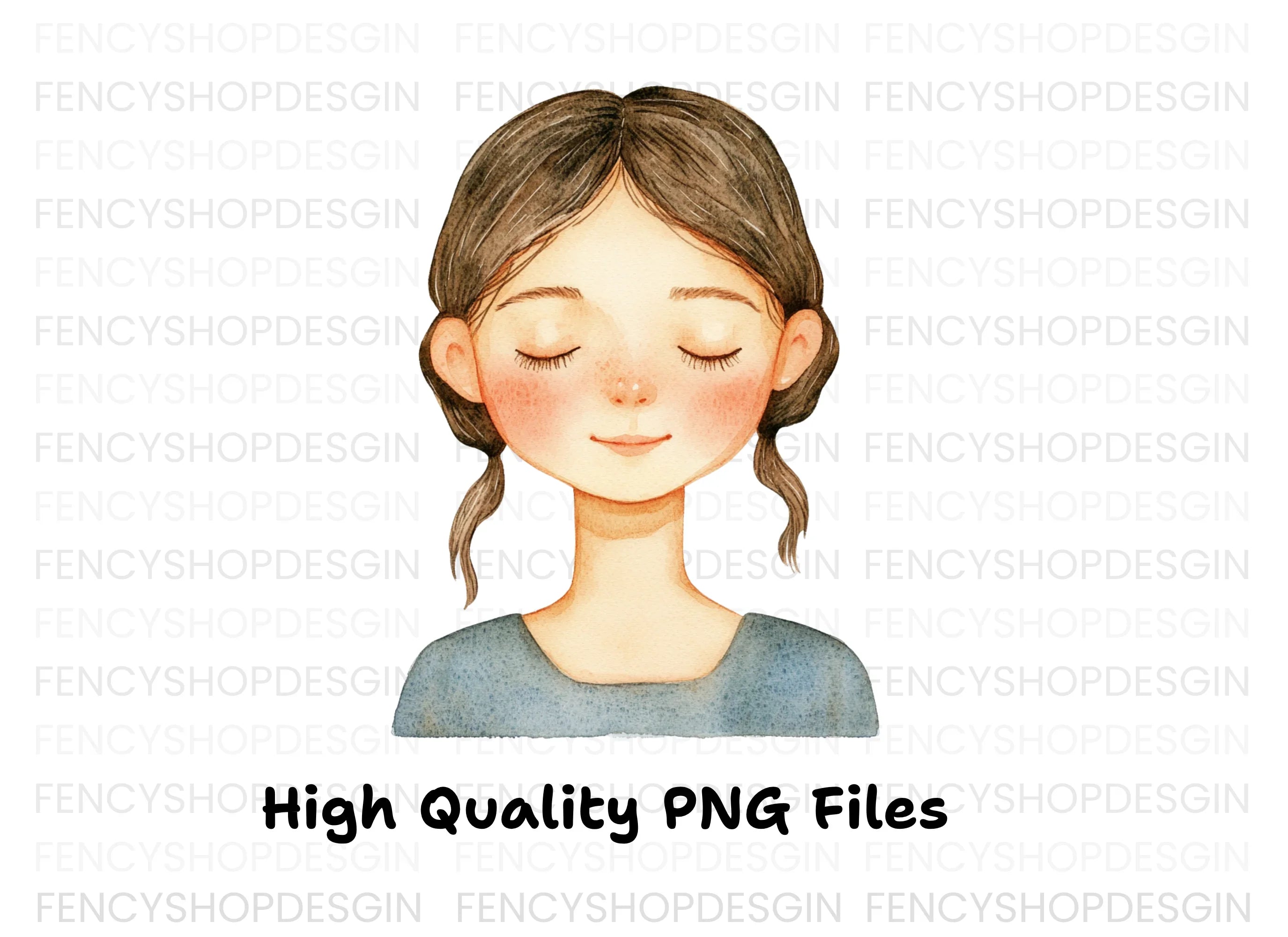 Peaceful Girl Meditating Clipart Bundle