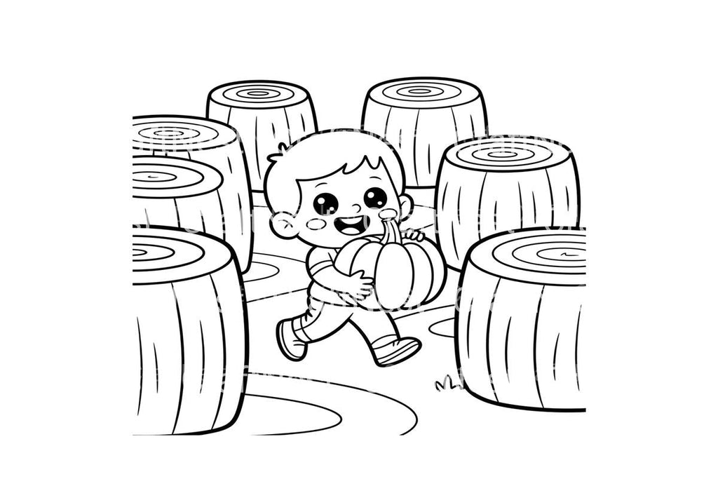Pumpkin Patch Maze for Kids Coloring Books