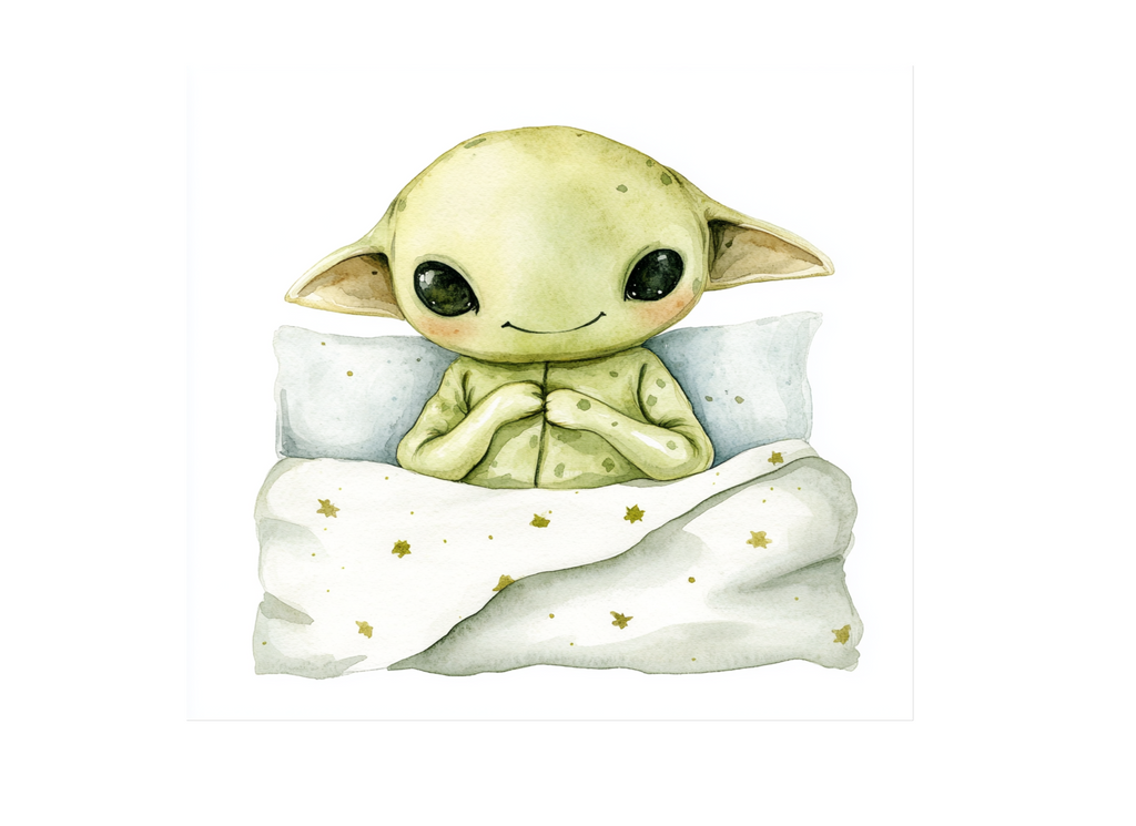 Sweet Alien Babies Sleeping Clipart Bundle