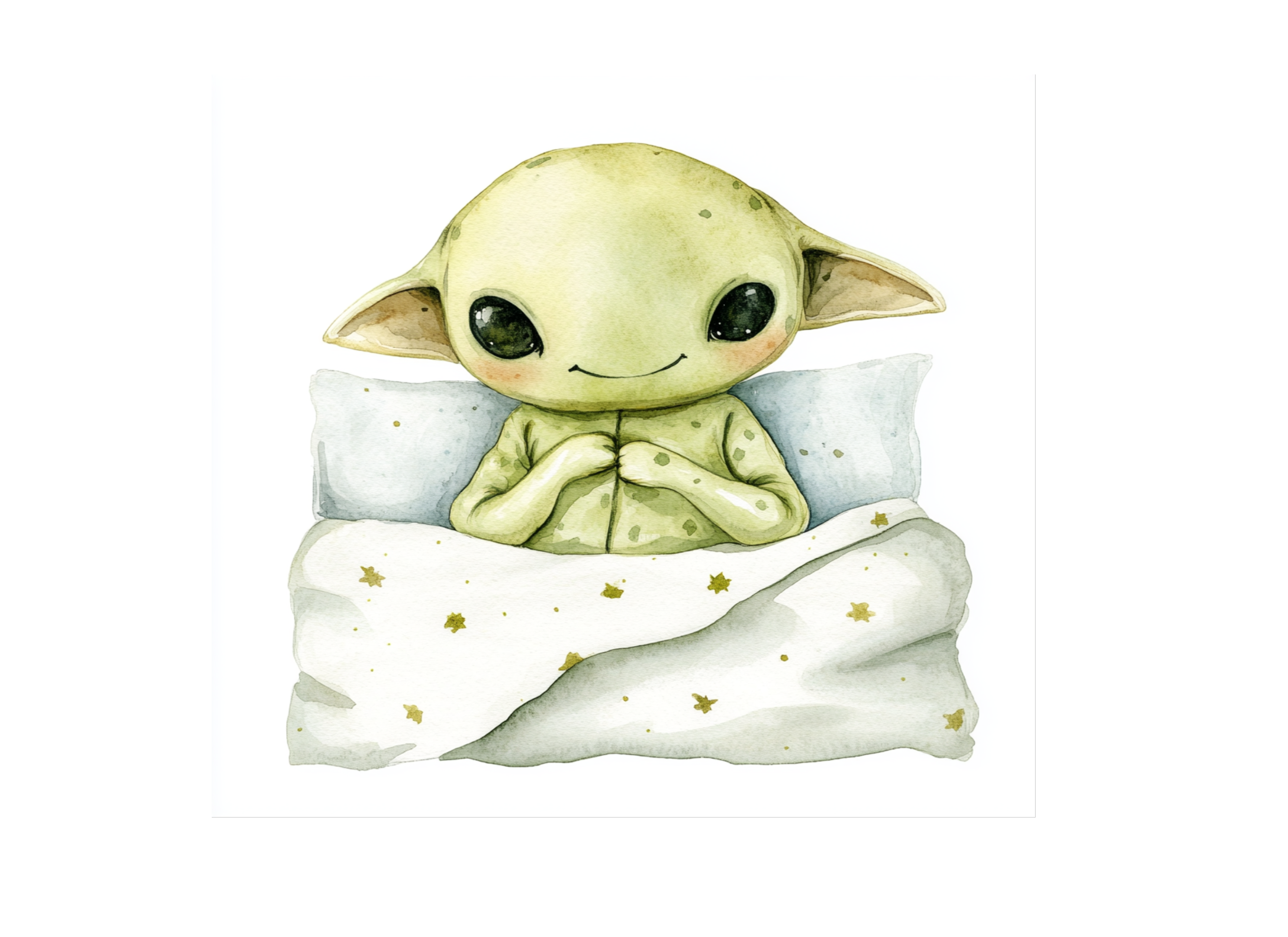 Sweet Alien Babies Sleeping Clipart Bundle