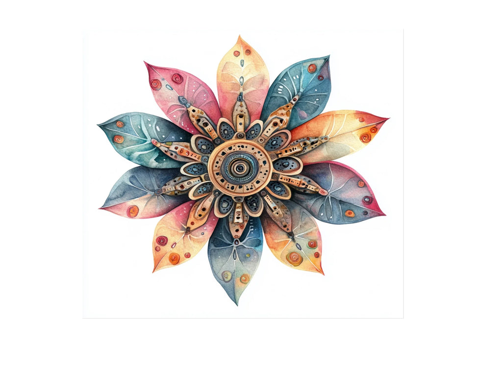 Intricate Steampunk Flower Designs Clipart Bundle
