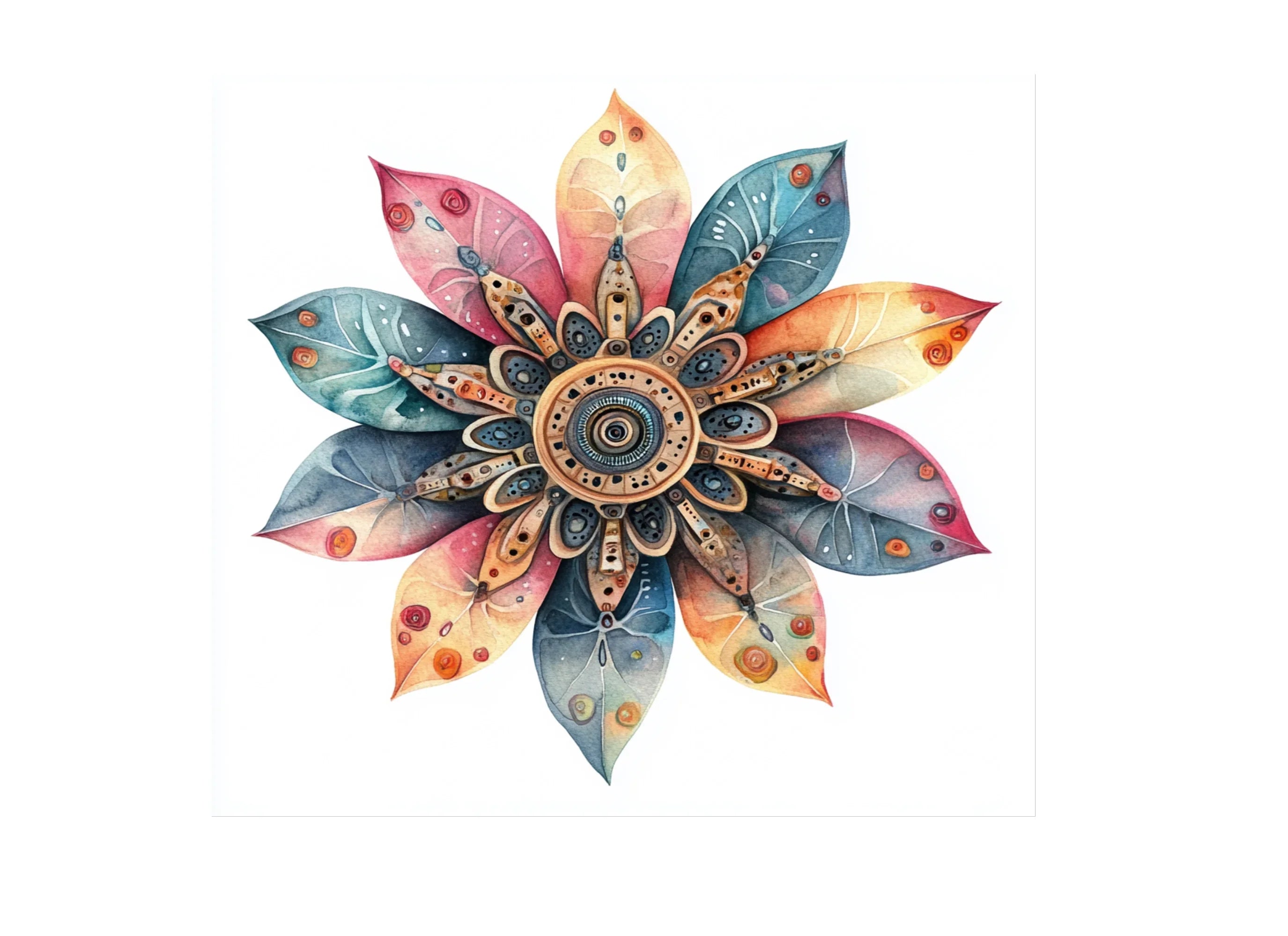 Intricate Steampunk Flower Designs Clipart Bundle