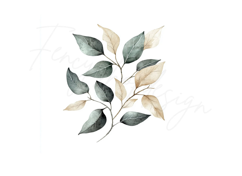 Ethereal Leaf Branches Clipart Bundle