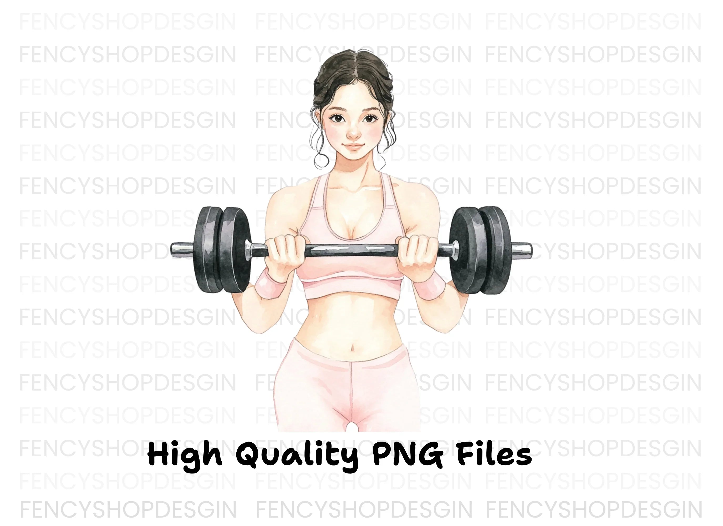Pretty Girl Fitness Clipart Bundle